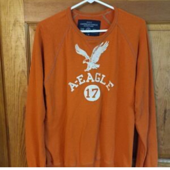 American Eagle Outfitters Men's Bold Orange Crewneck Sweater - Picture 3 of 10